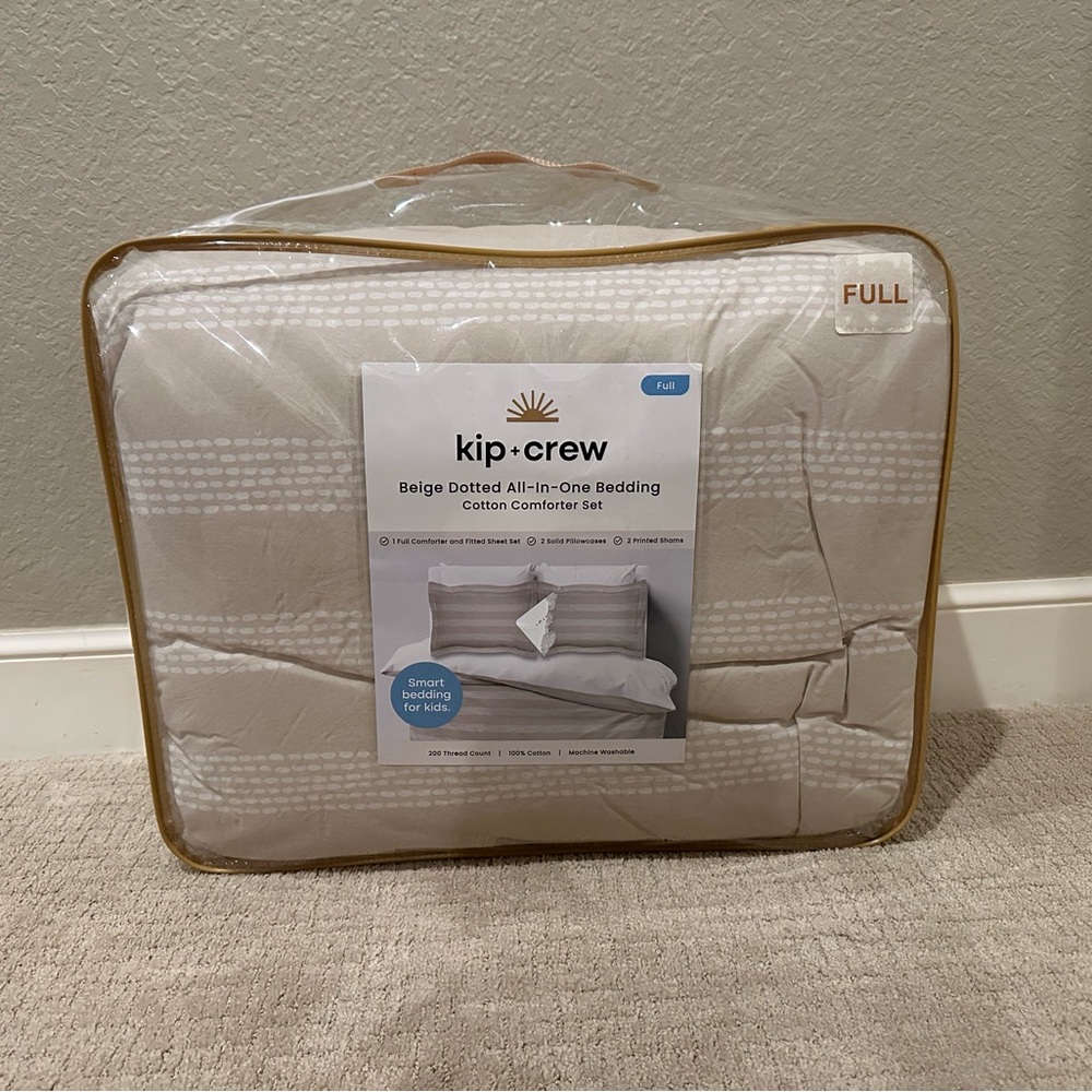 Beige Dotted Comforter Set - Full